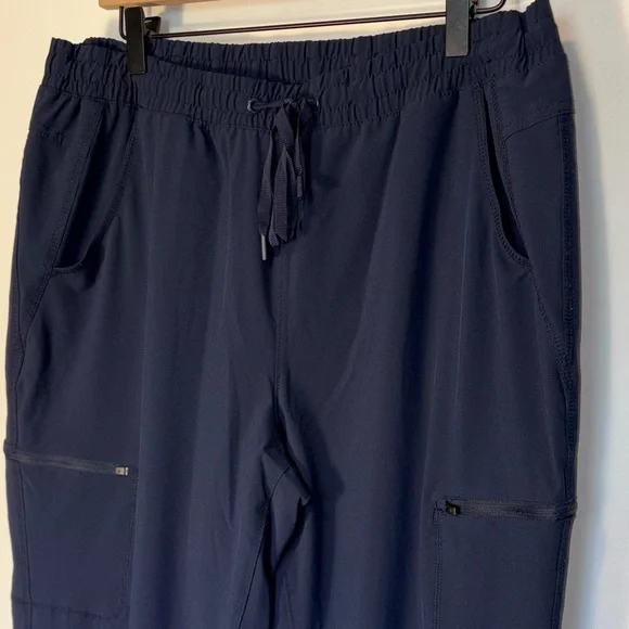 Eddie Bauer Womens Polar Fleece Lined Navy Blue Pull on Travel Pants Size 14 - Picture 3 of 9